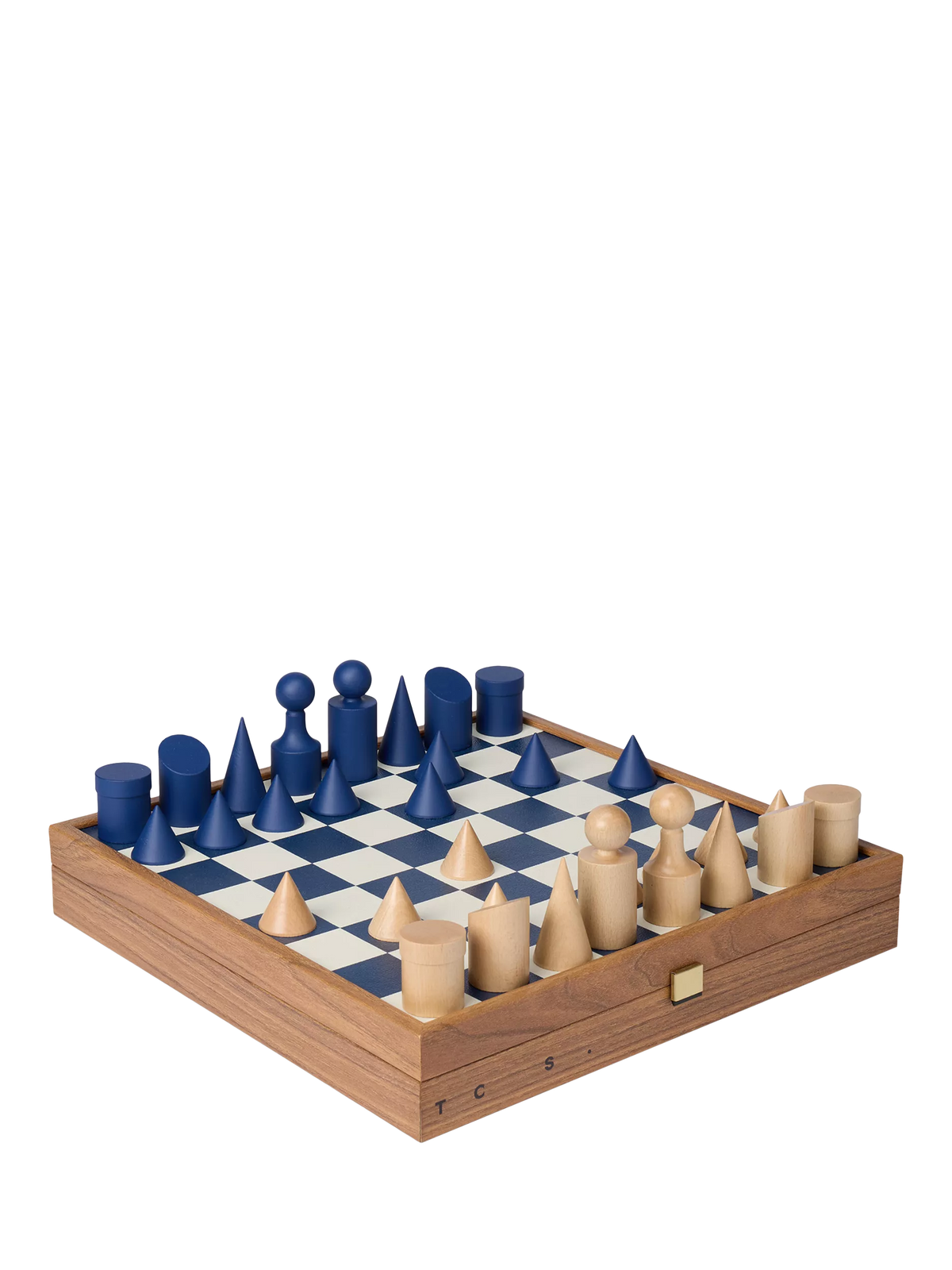 Conran Shop Milos navy wooden chess set, imported from the UK