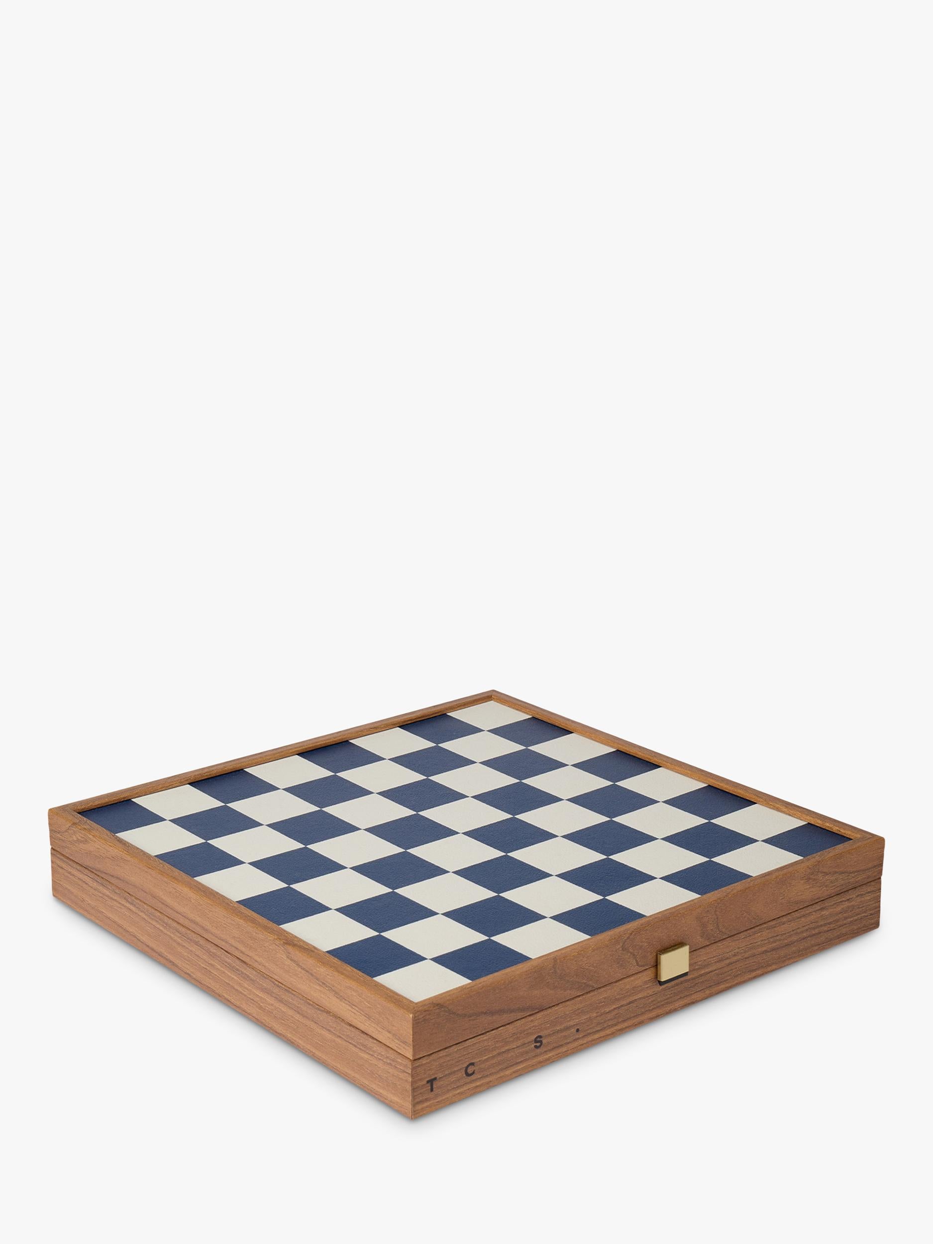 Conran Shop Milos navy wooden chess set, imported from the UK