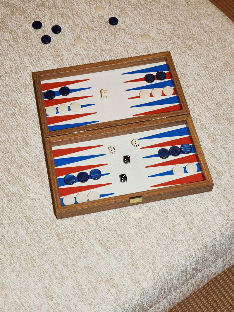 The Conran Shop Milos wooden travel backgammon set, UK version