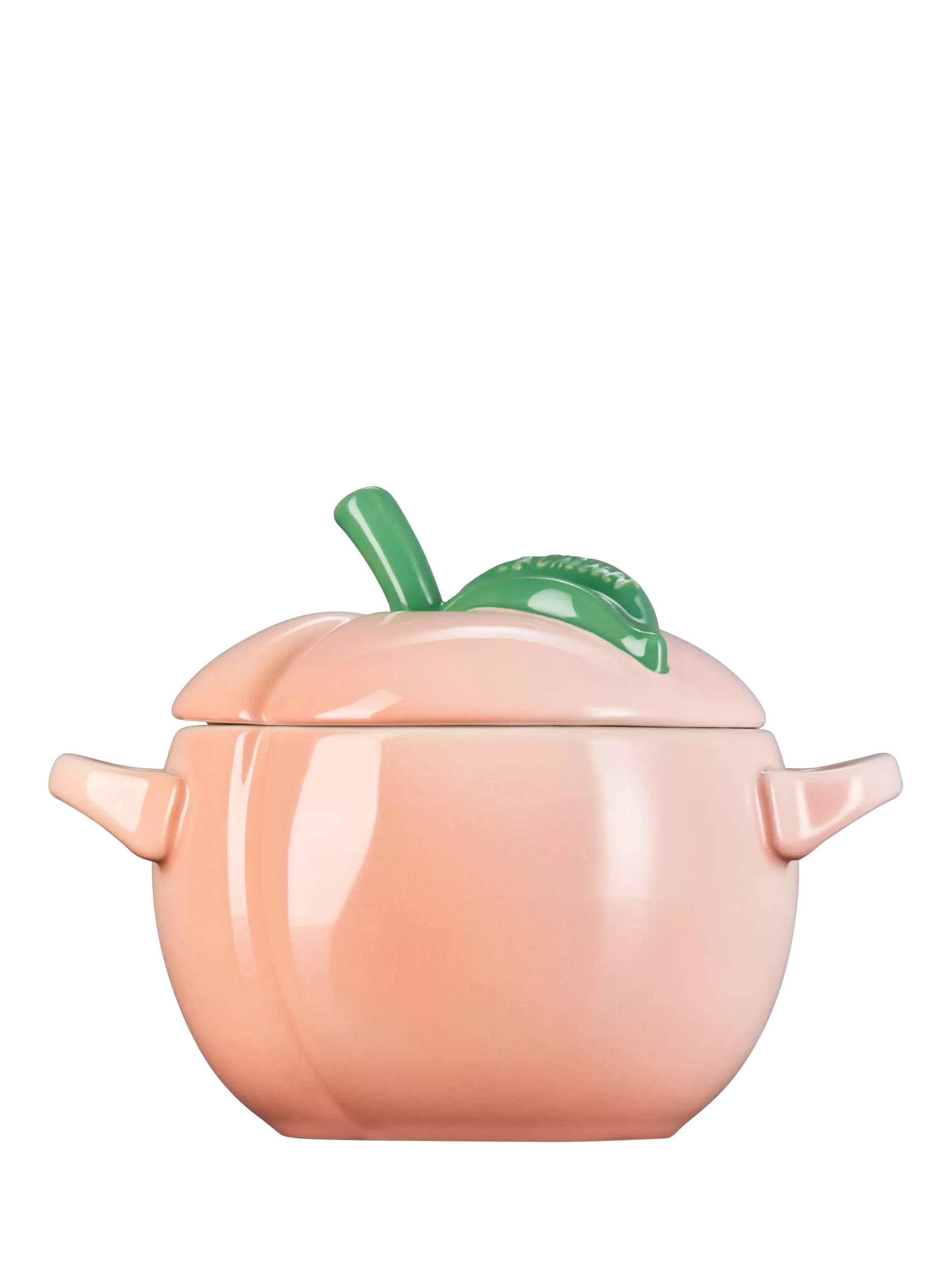 Le Creuset stoneware petite casserole peach 580ml, imported from the UK