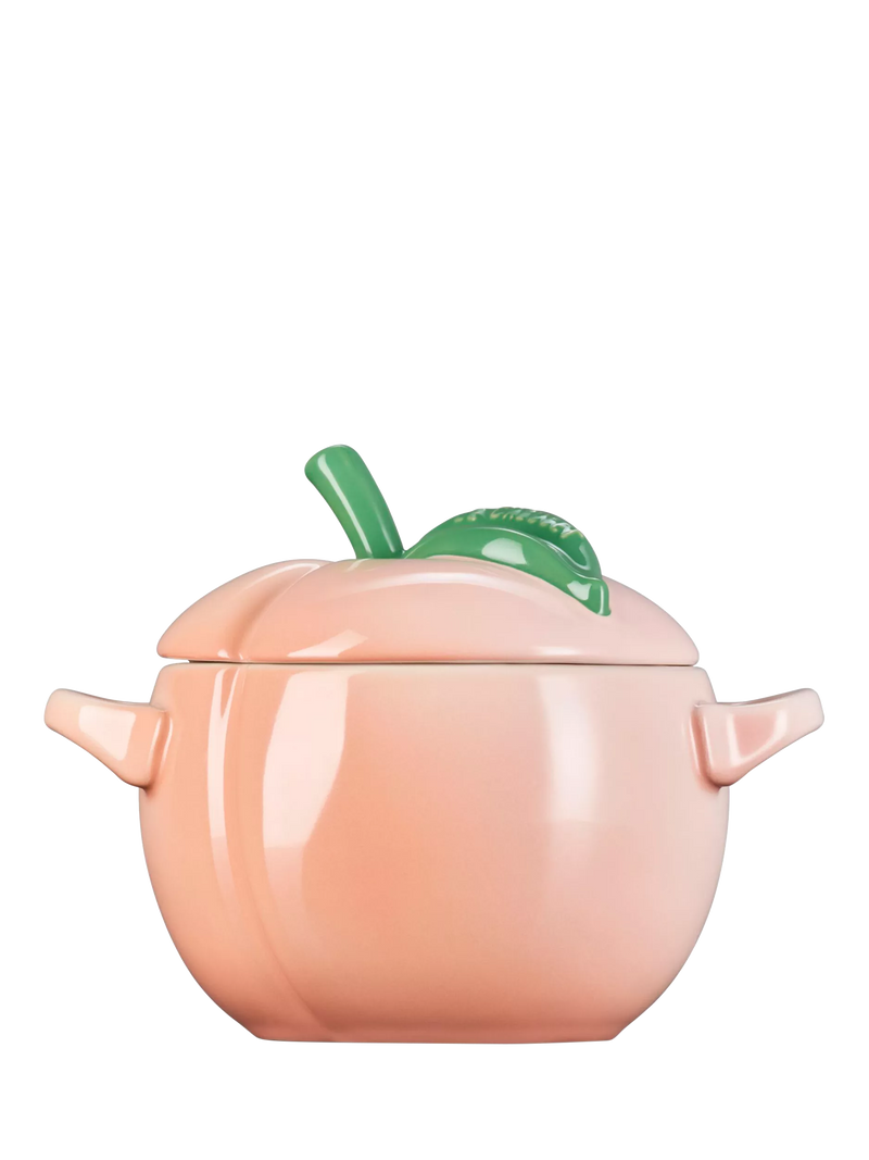 Le Creuset stoneware petite casserole peach 580ml, imported from the UK