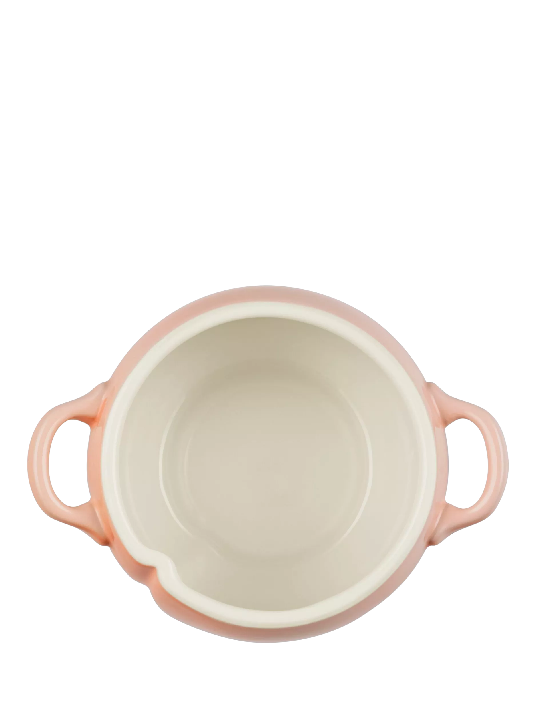 Le Creuset stoneware petite casserole peach 580ml, imported from the UK