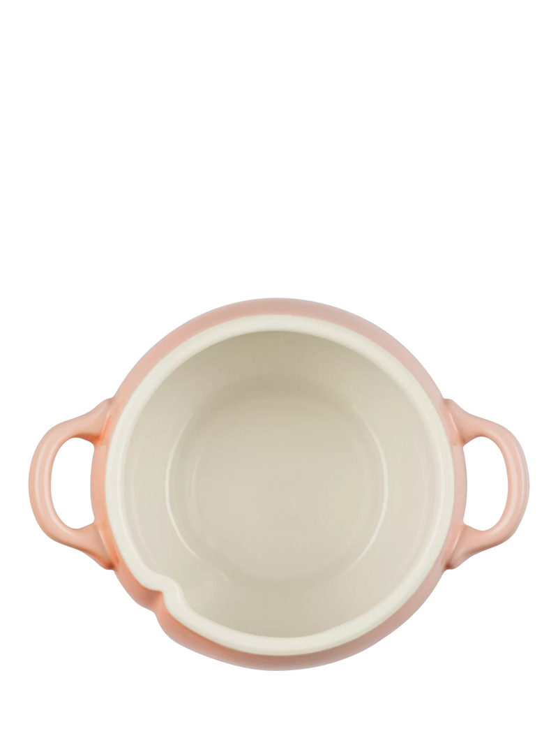 Le Creuset stoneware petite casserole peach 580ml, imported from the UK