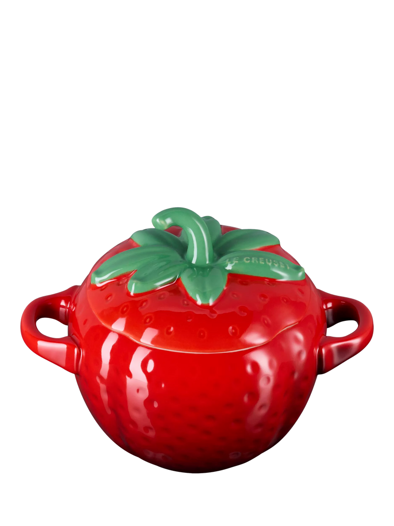 Le Creuset stoneware strawberry petite casserole Cerise (British brand)