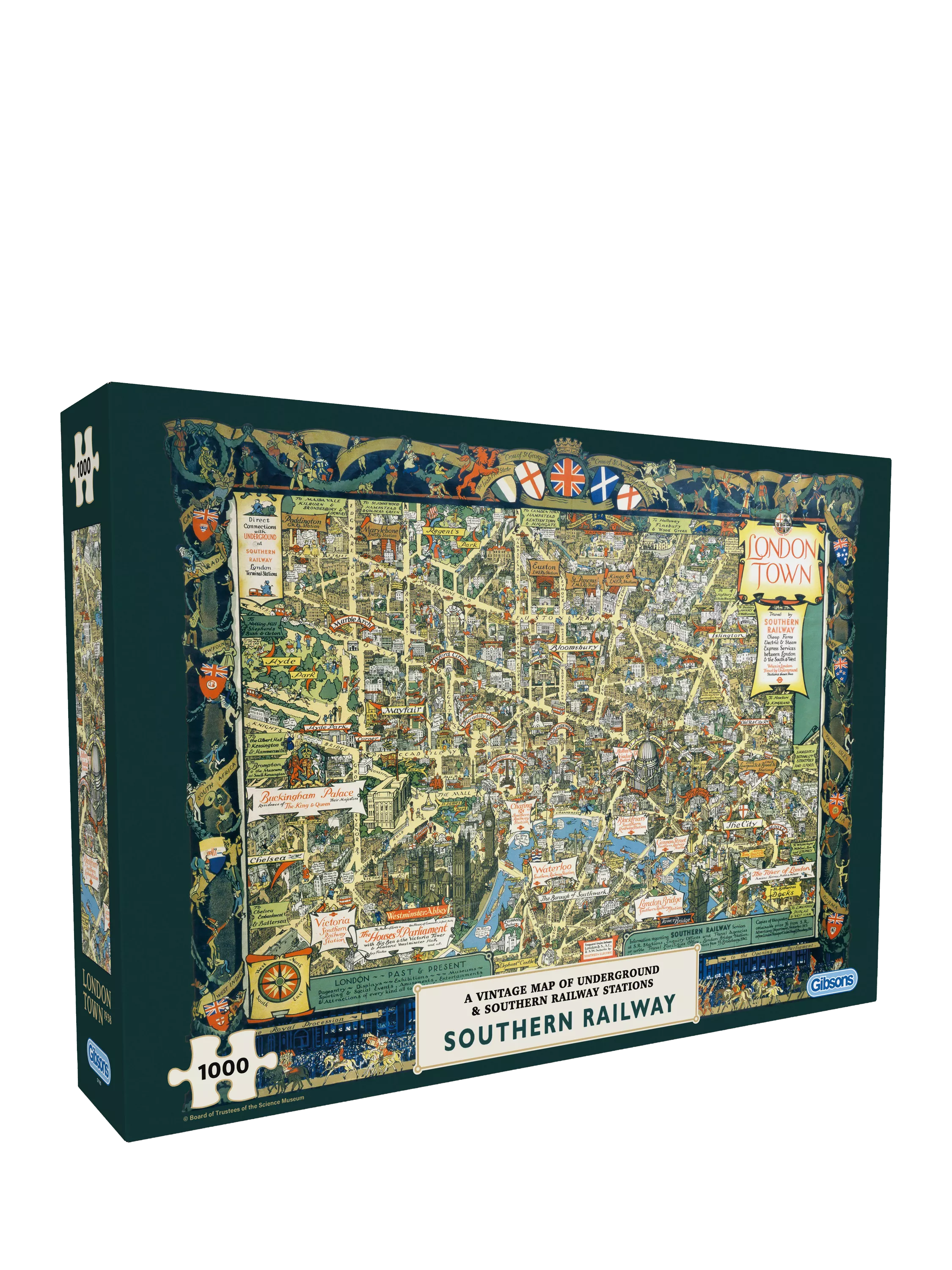 Gibsons vintage London map jigsaw puzzle 1000 pieces, imported from the UK