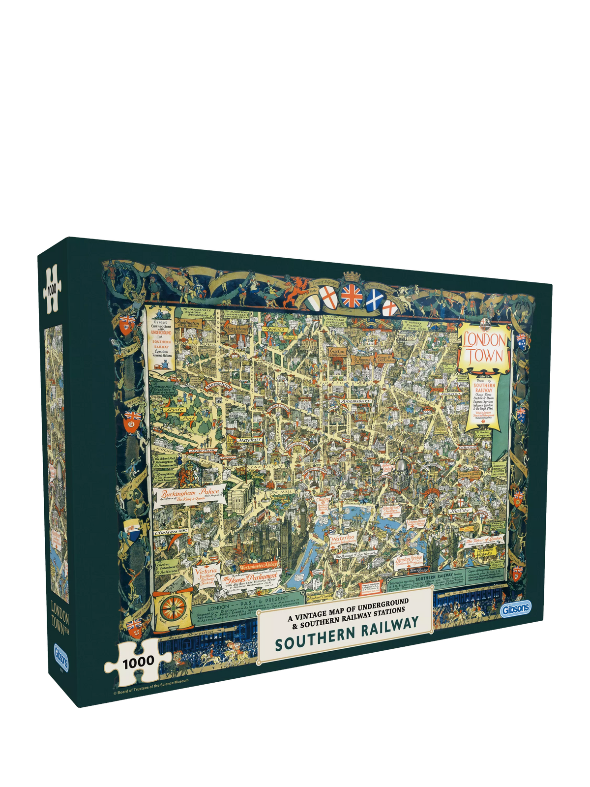 Gibsons vintage London map jigsaw puzzle 1000 pieces, imported from the UK