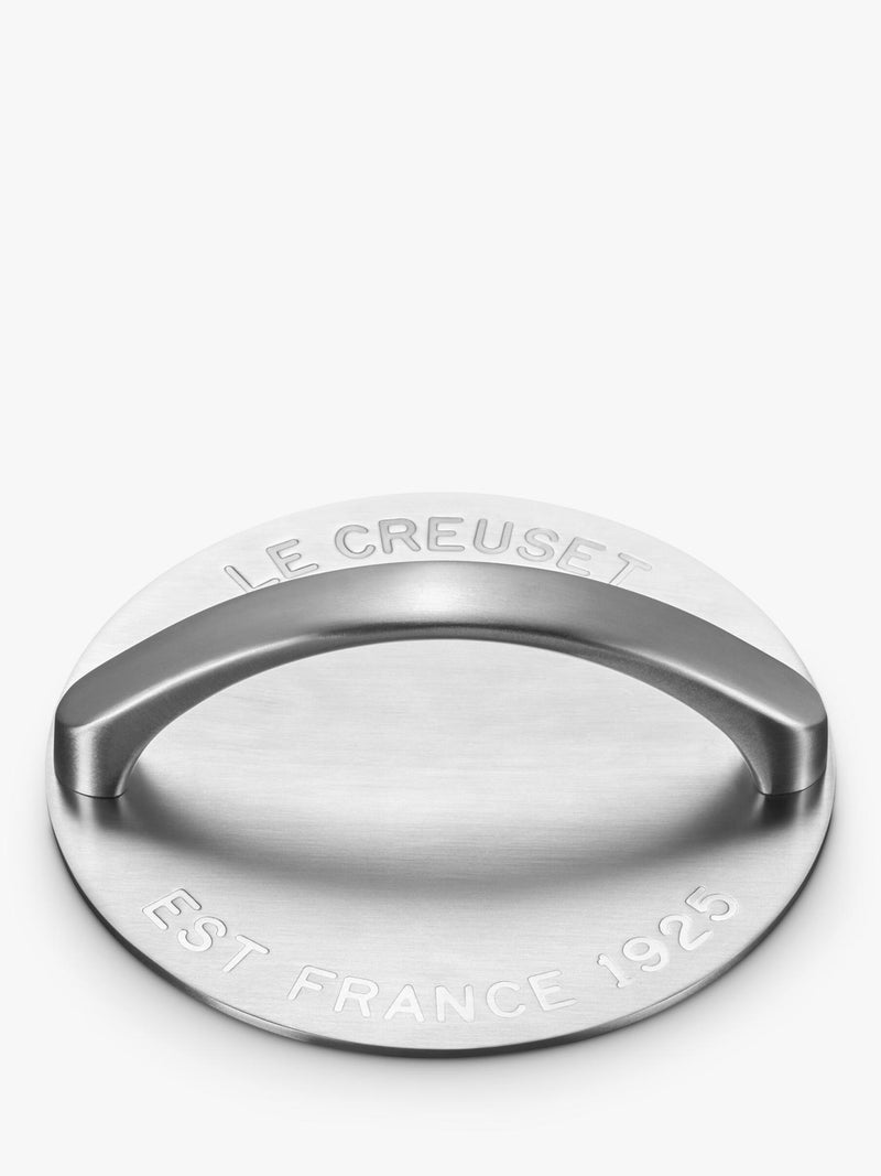 Le Creuset stainless steel BBQ press 18cm, imported from the UK