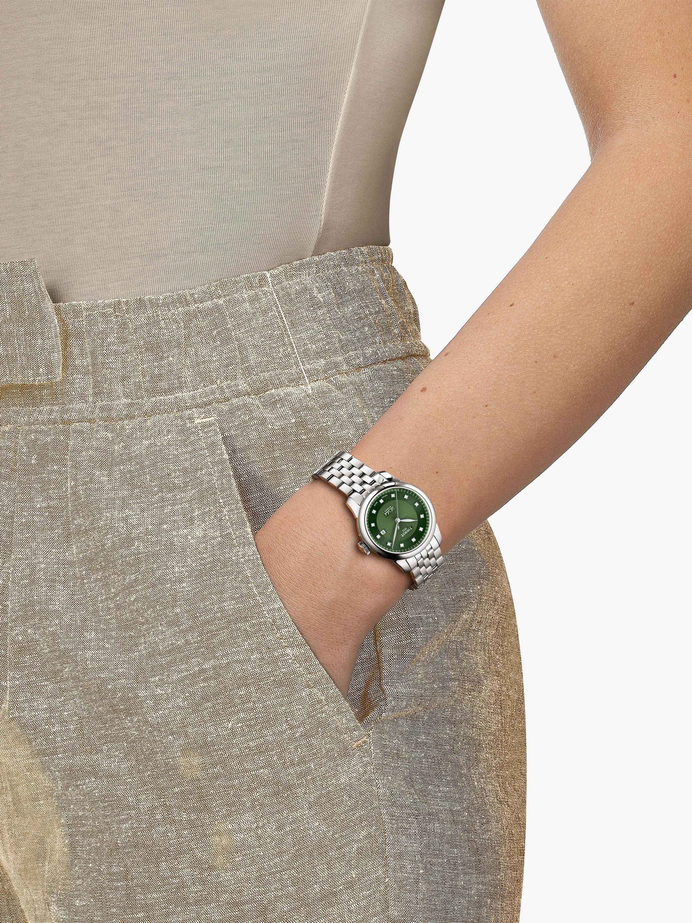 Tissot Le Locle automatic watch green dial diamonds (British brand)