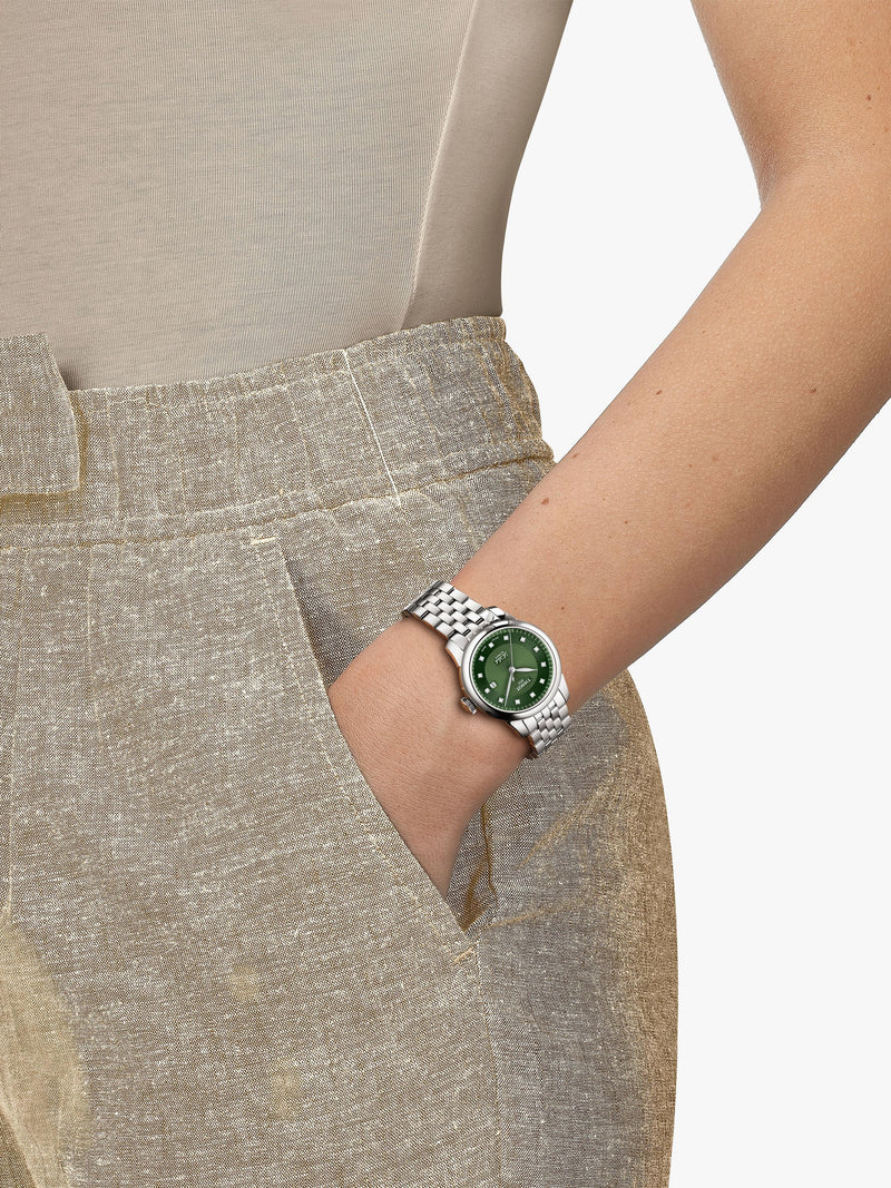 Tissot Le Locle automatic watch green dial diamonds (British brand)