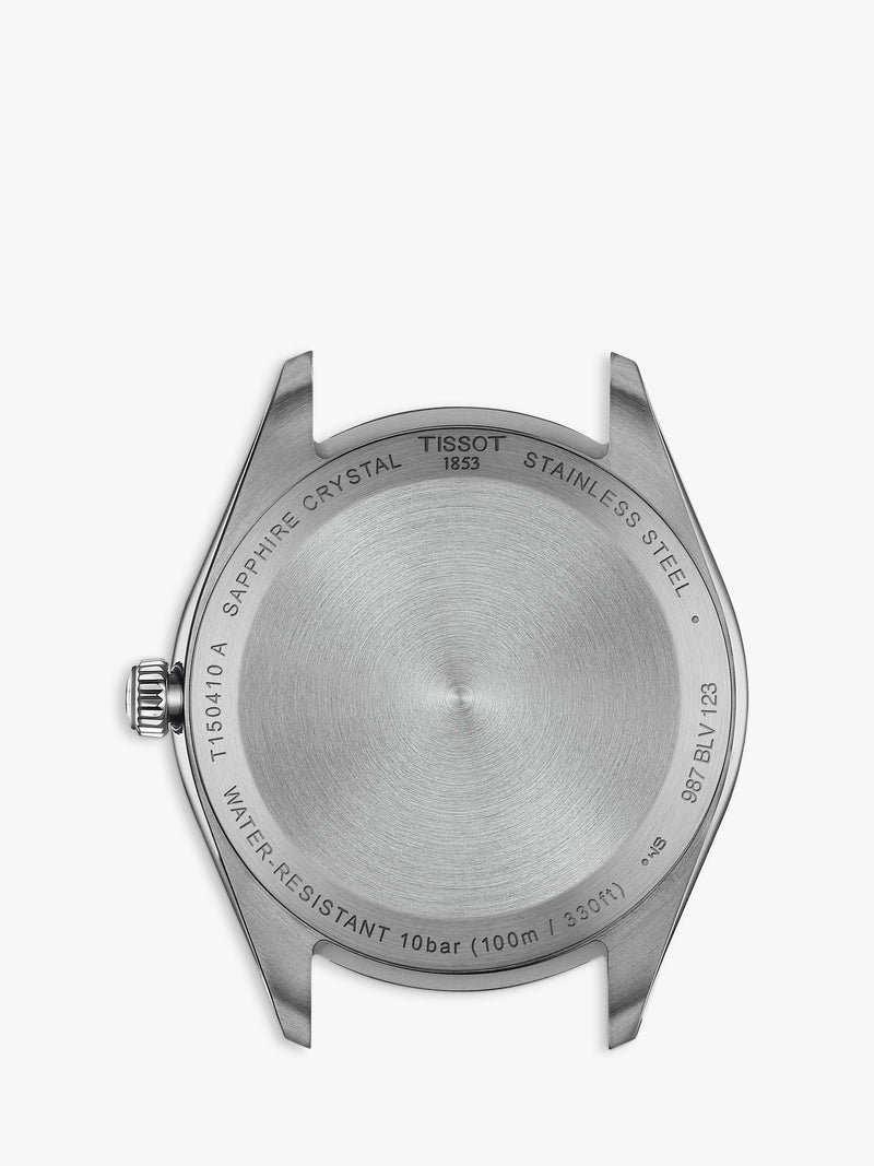 Tissot PR100 men's watch white dial two-tone strap, UK version