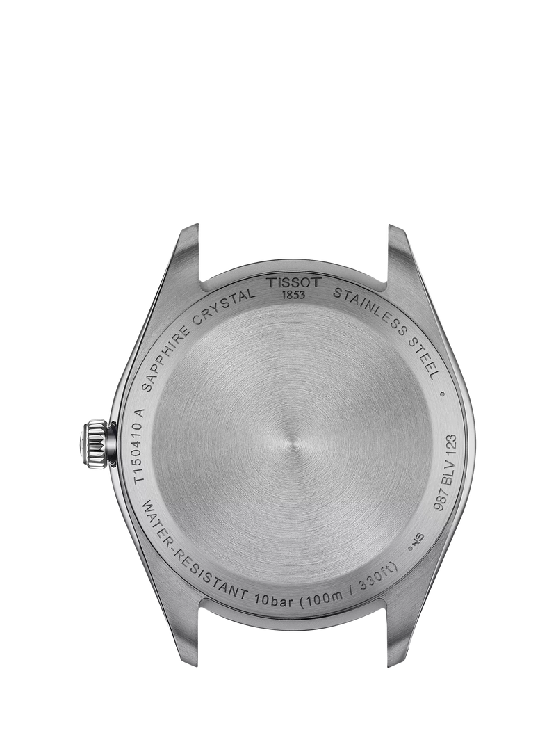 Tissot PR100 men's watch white dial two-tone strap, UK version