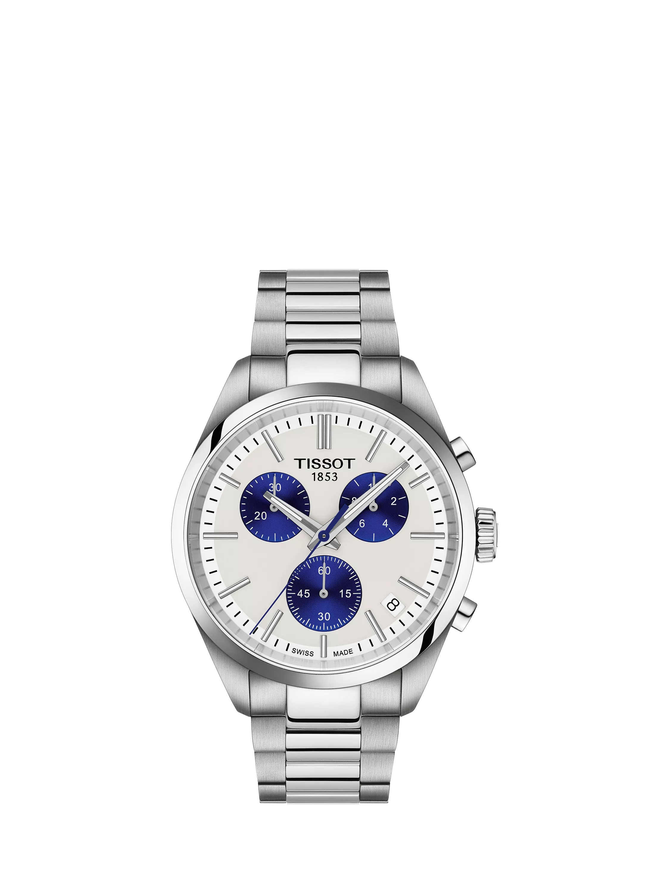Tissot PR100 date sub-dial watch stainless steel silver, imported from the UK