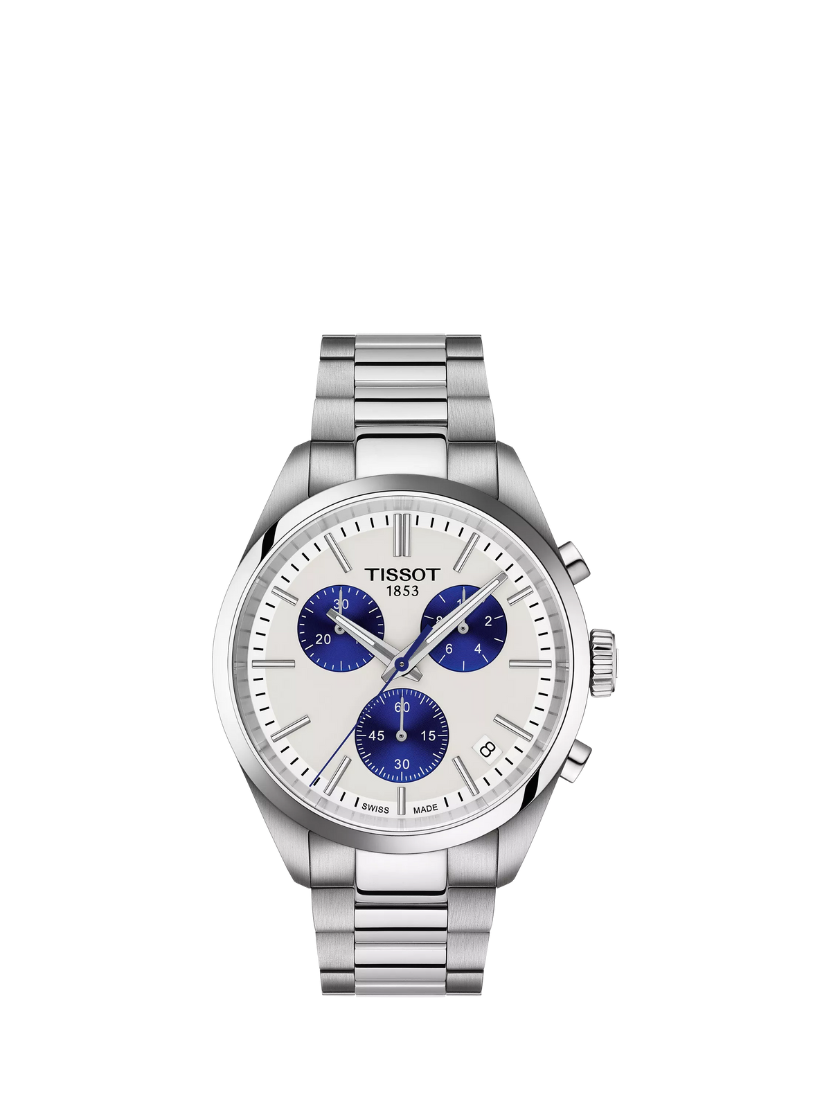 Tissot PR100 date sub-dial watch stainless steel silver, imported from the UK