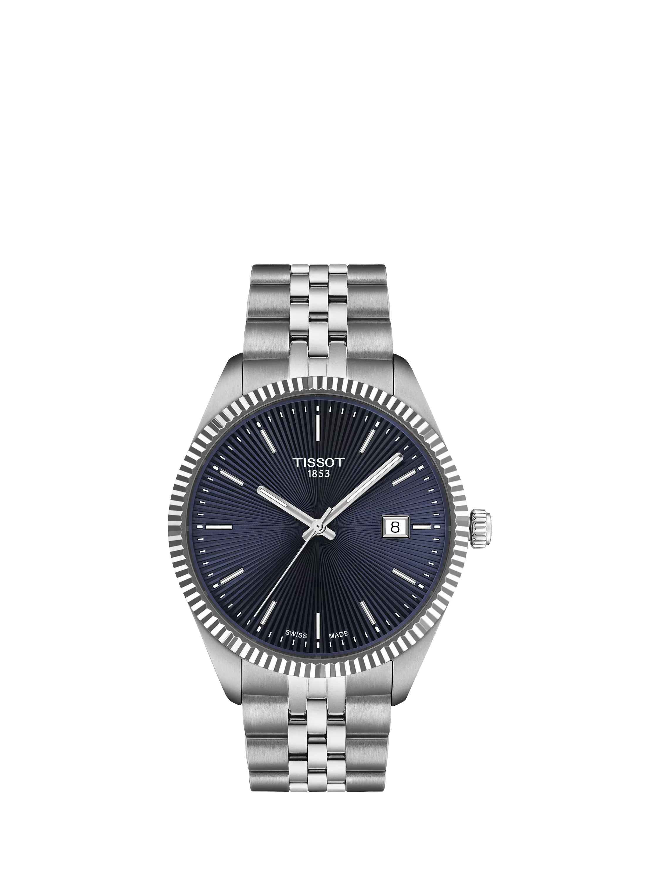 Tissot Ballade men's watch blue dial silver bracelet 40mm (British brand)