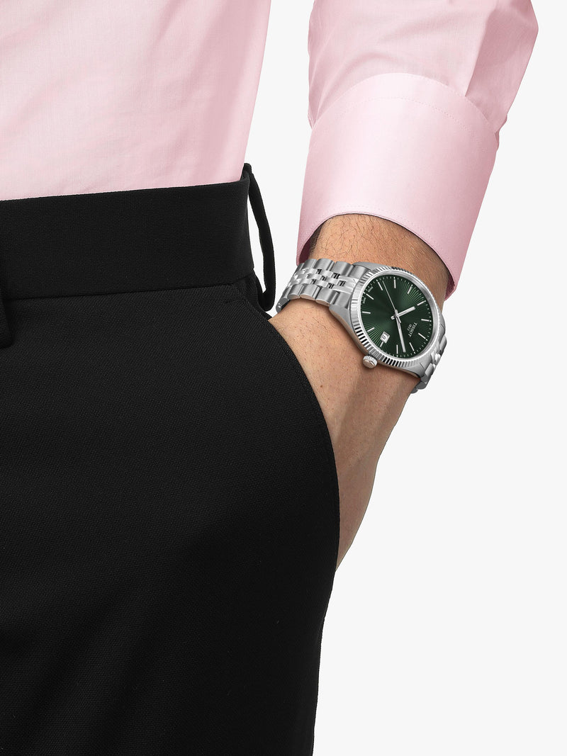 Tissot Ballade men's watch green dial stainless steel strap - British product