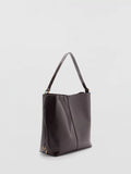 Mango Antonia shoulder bag dark brown with gold-tone hardware, UK version