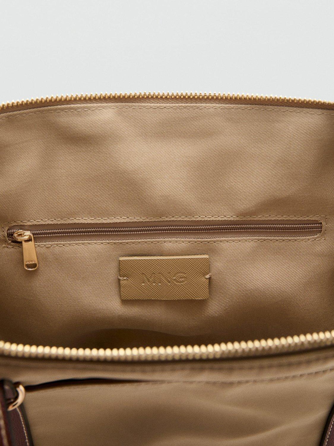 Mango Cobalt double handle shopper bag light beige, UK version