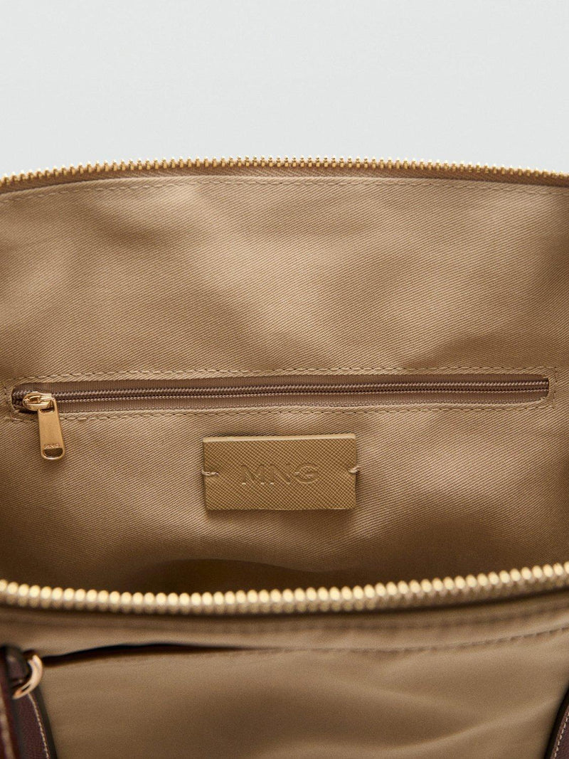 Mango Cobalt double handle shopper bag light beige, UK version