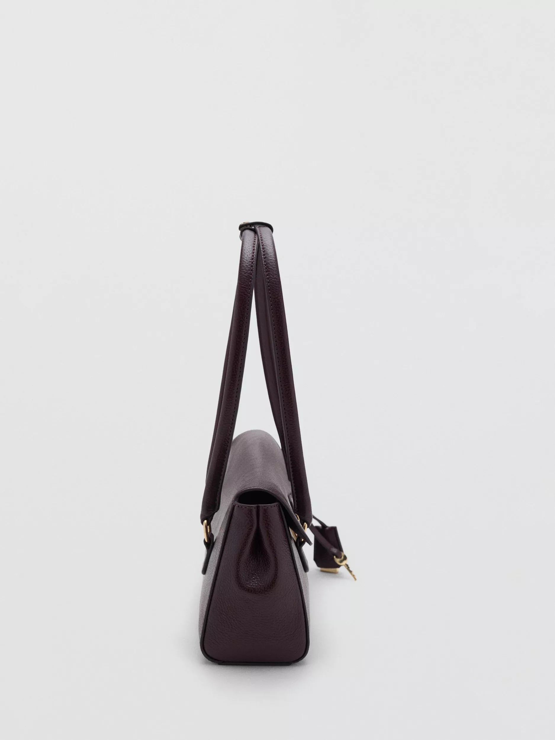 Mango dark red faux leather bowling bag, UK version
