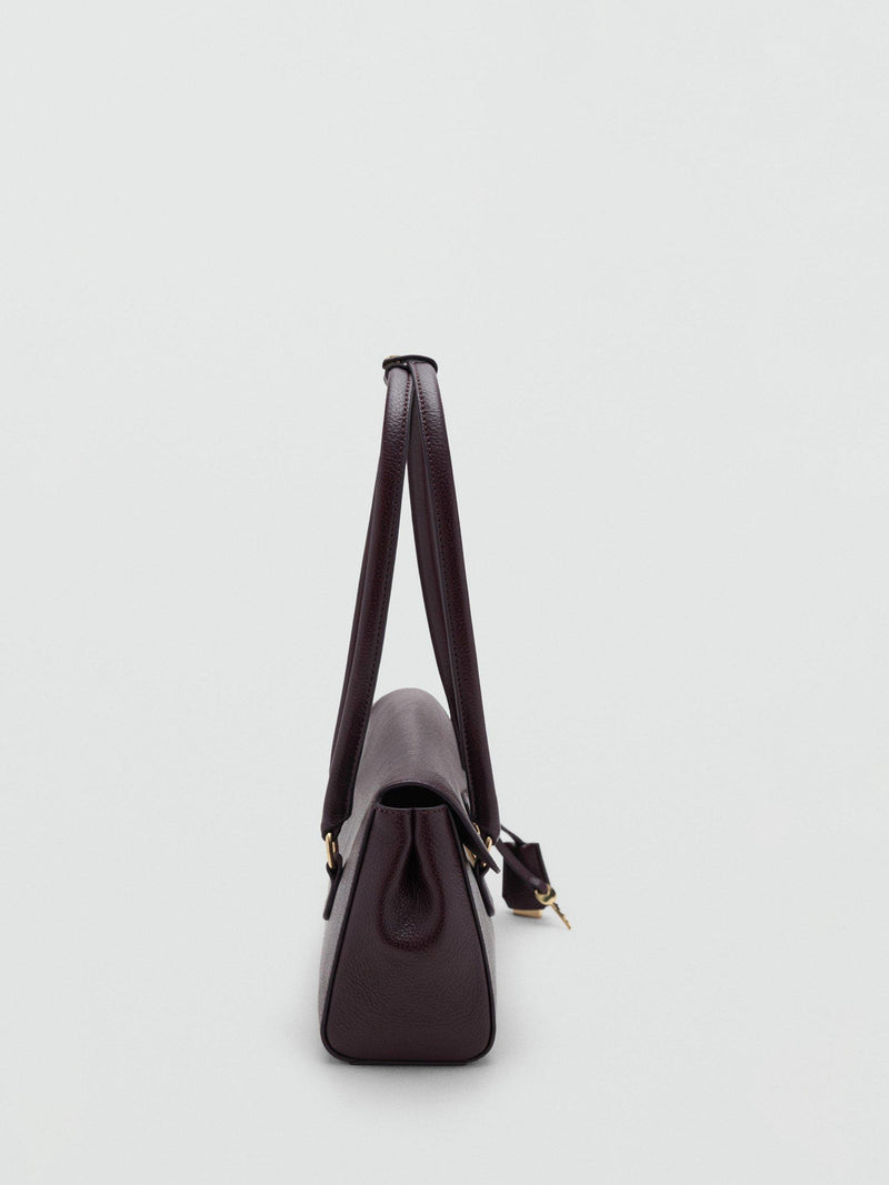 Mango dark red faux leather bowling bag, UK version