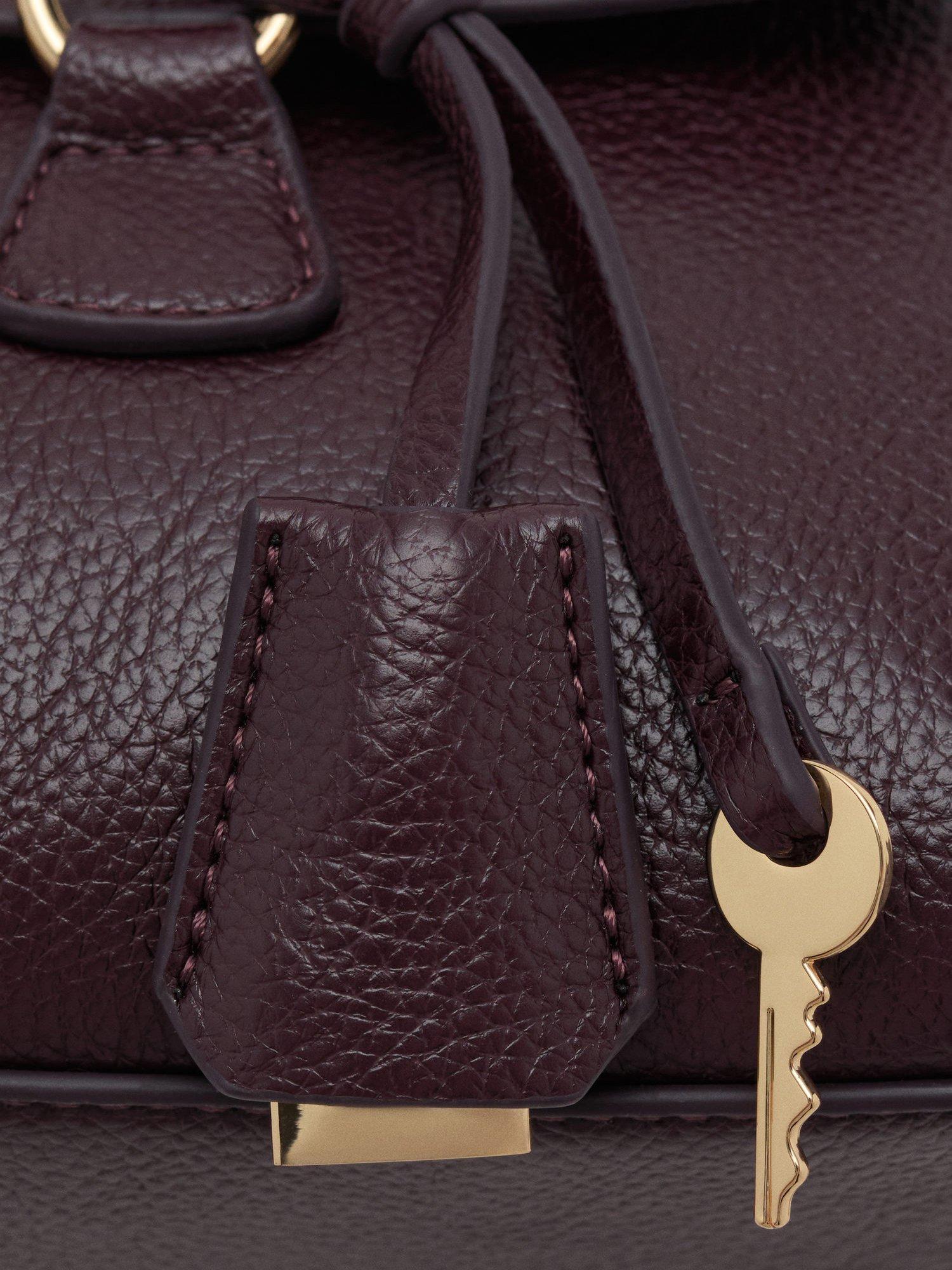 Mango dark red faux leather bowling bag, UK version