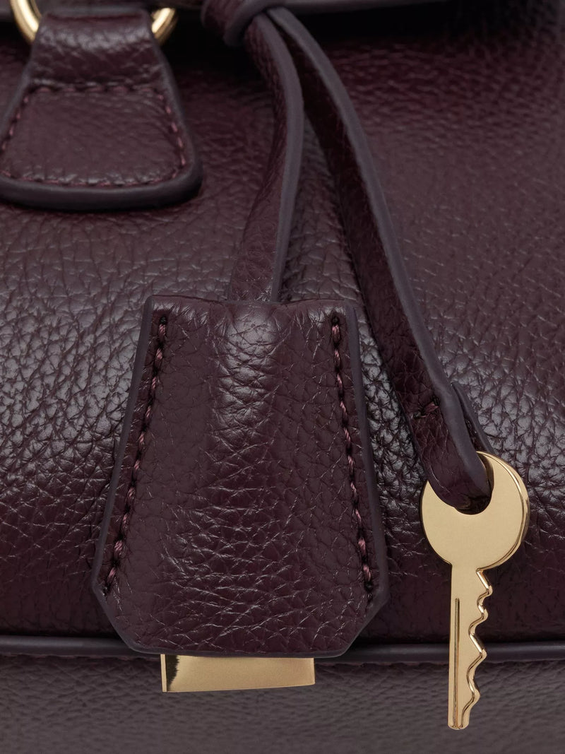 Mango dark red faux leather bowling bag, UK version