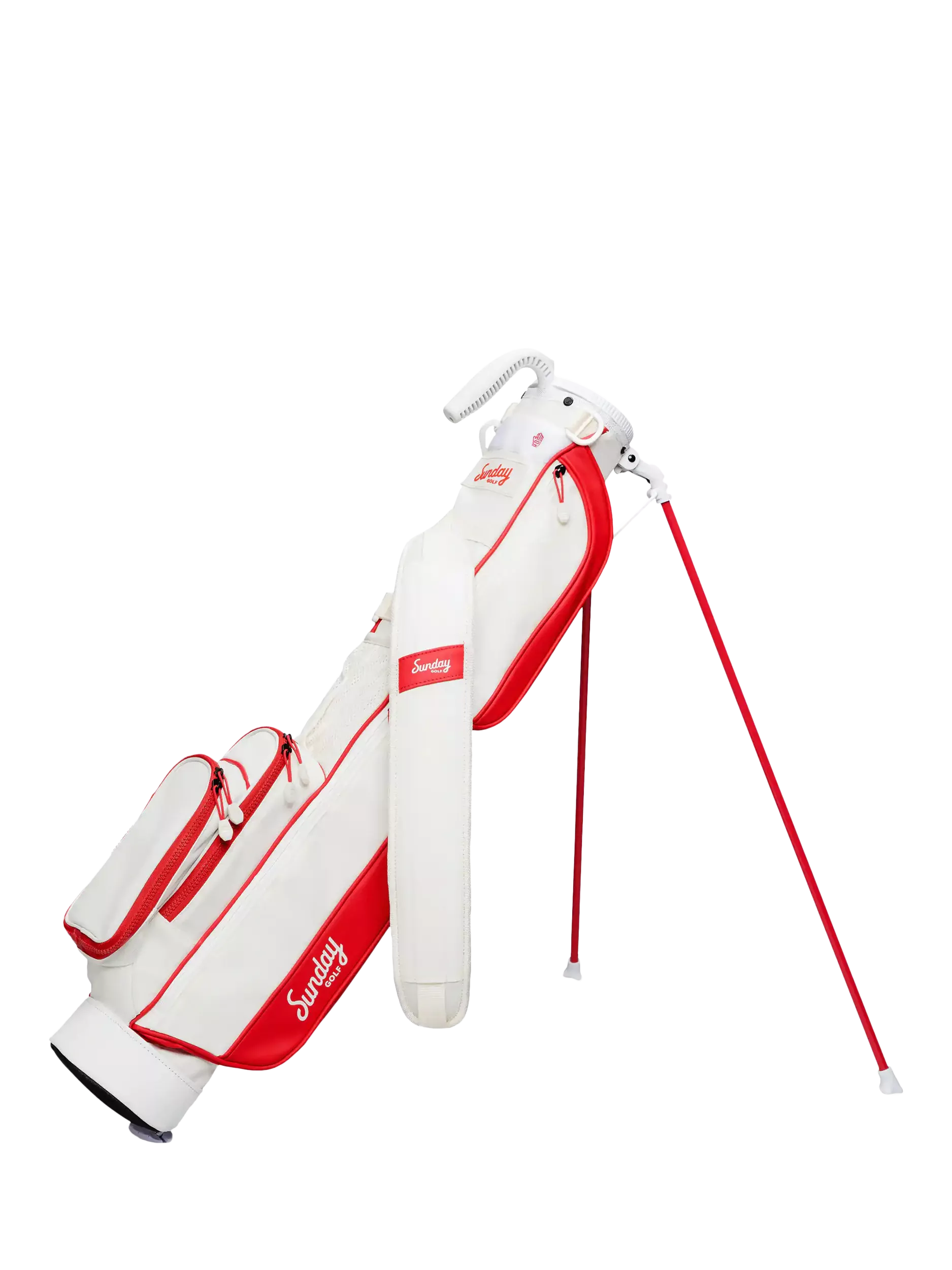 Sunday Golf Golf Bag with Stand, Red/White