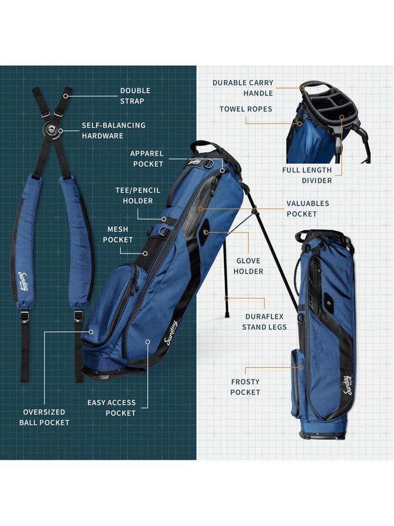 Sunday Golf El Camino golf bag lightweight design, imported from the UK