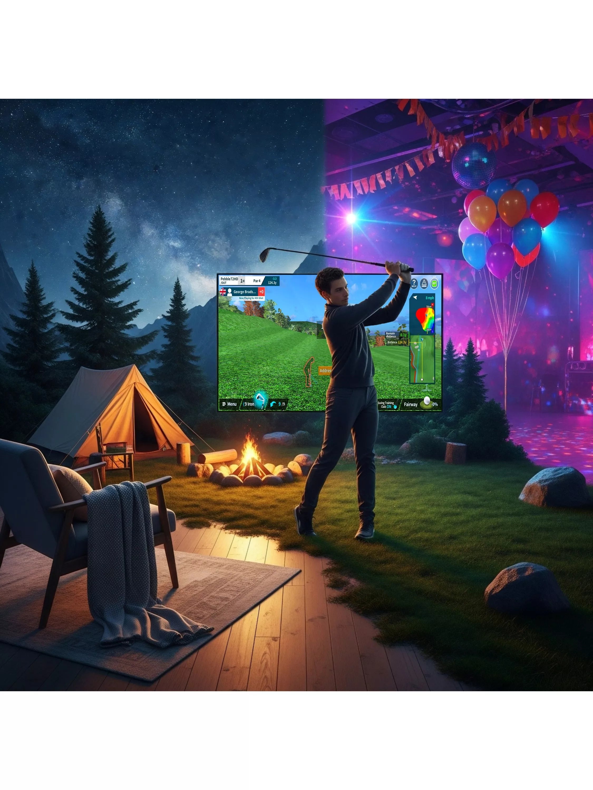 Phigolf Flex indoor golf simulator device, imported from the UK