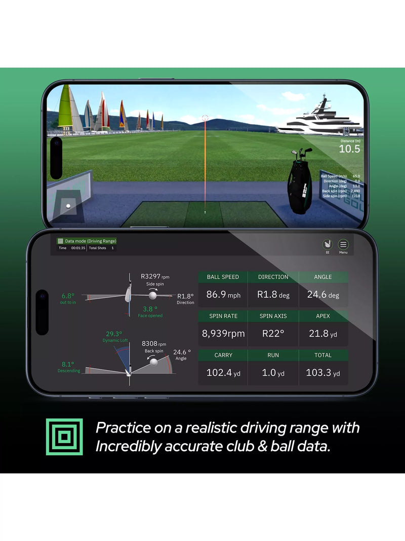 Square Golf indoor launch monitor with swing stick - British product