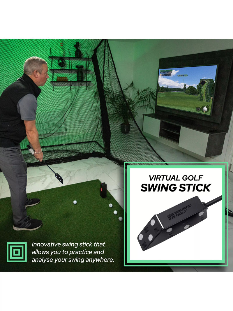 Square Golf indoor launch monitor with swing stick - British product