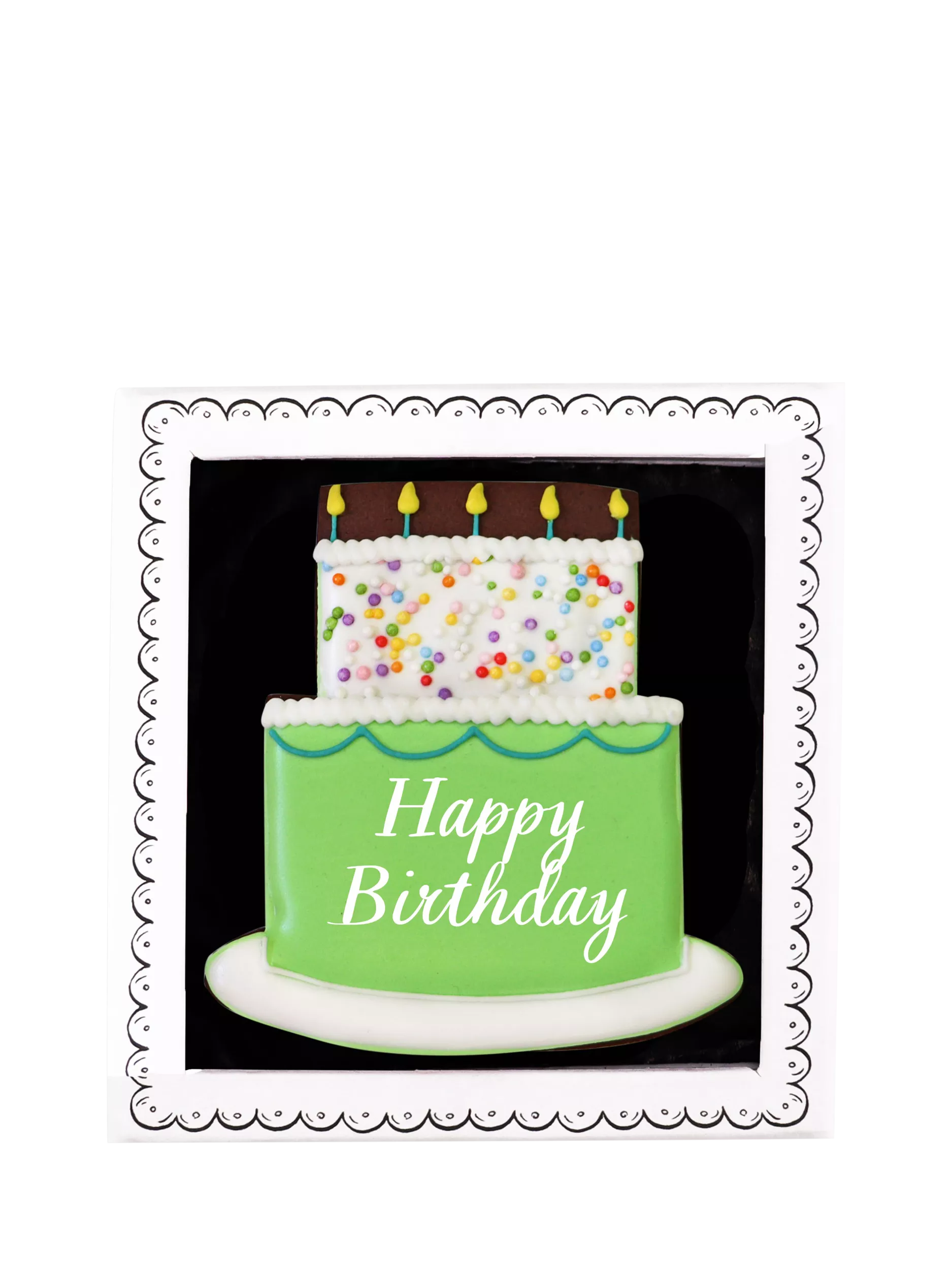 Biscuiteers hand-iced birthday chocolate biscuit 30g, imported from the UK