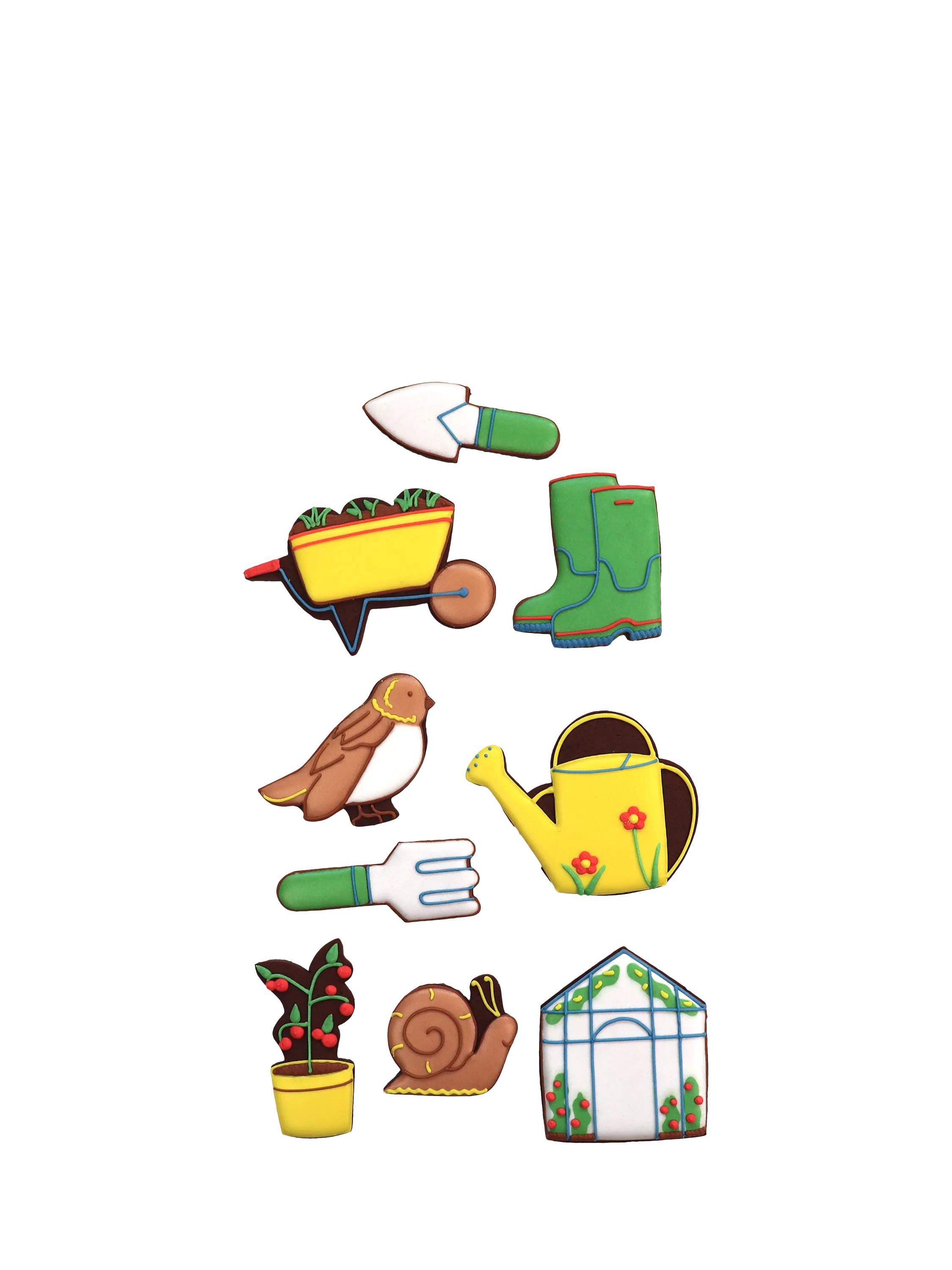 Biscuiteers gardening biscuit tin hand-iced 100g, imported from the UK