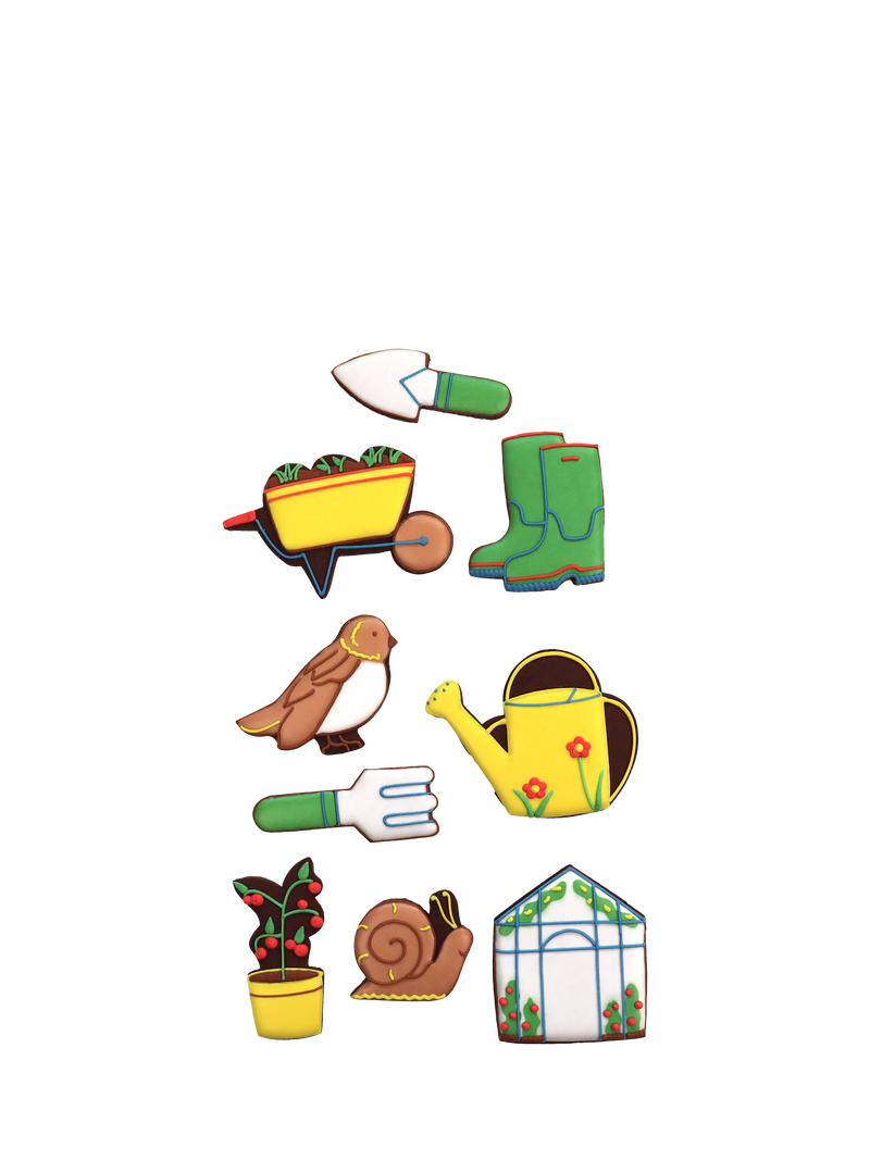 Biscuiteers gardening biscuit tin hand-iced 100g, imported from the UK