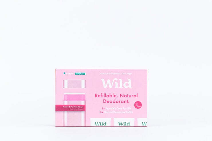 Wild Natural Deodorant Refills Jasmine Mandarin Blossom 3 x 43g (British brand)