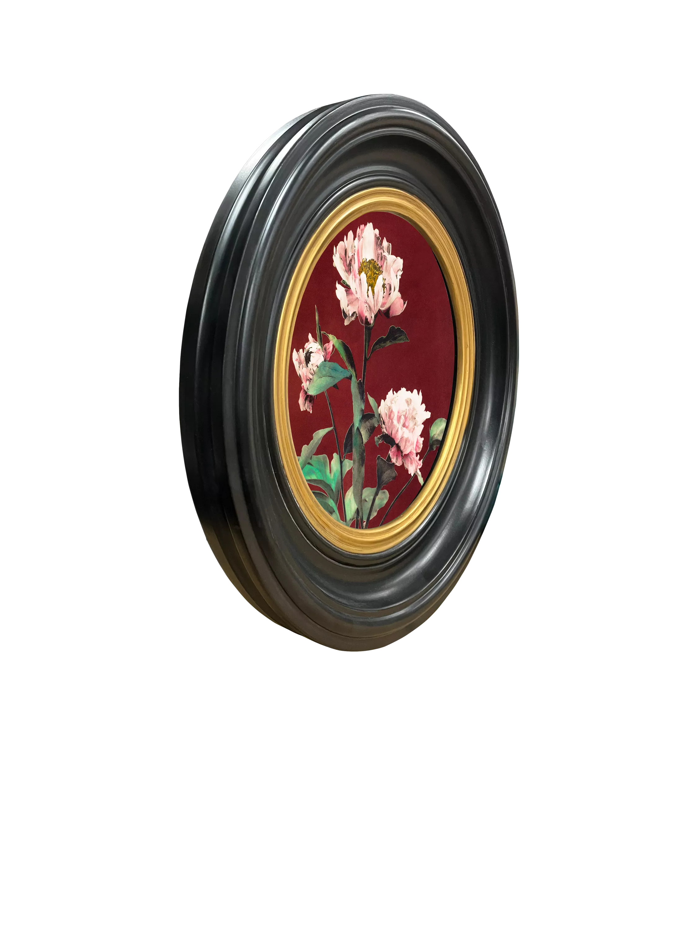 Brookpace Lascelles peony round canvas print 43cm, UK version