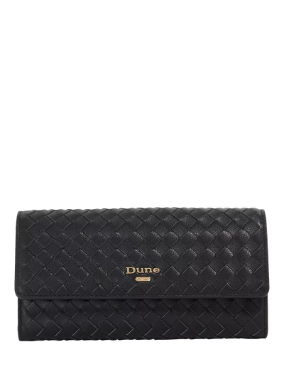 John Lewis Dune London Kokos Woven Leather Purse, Black- Buy online at McGrocer