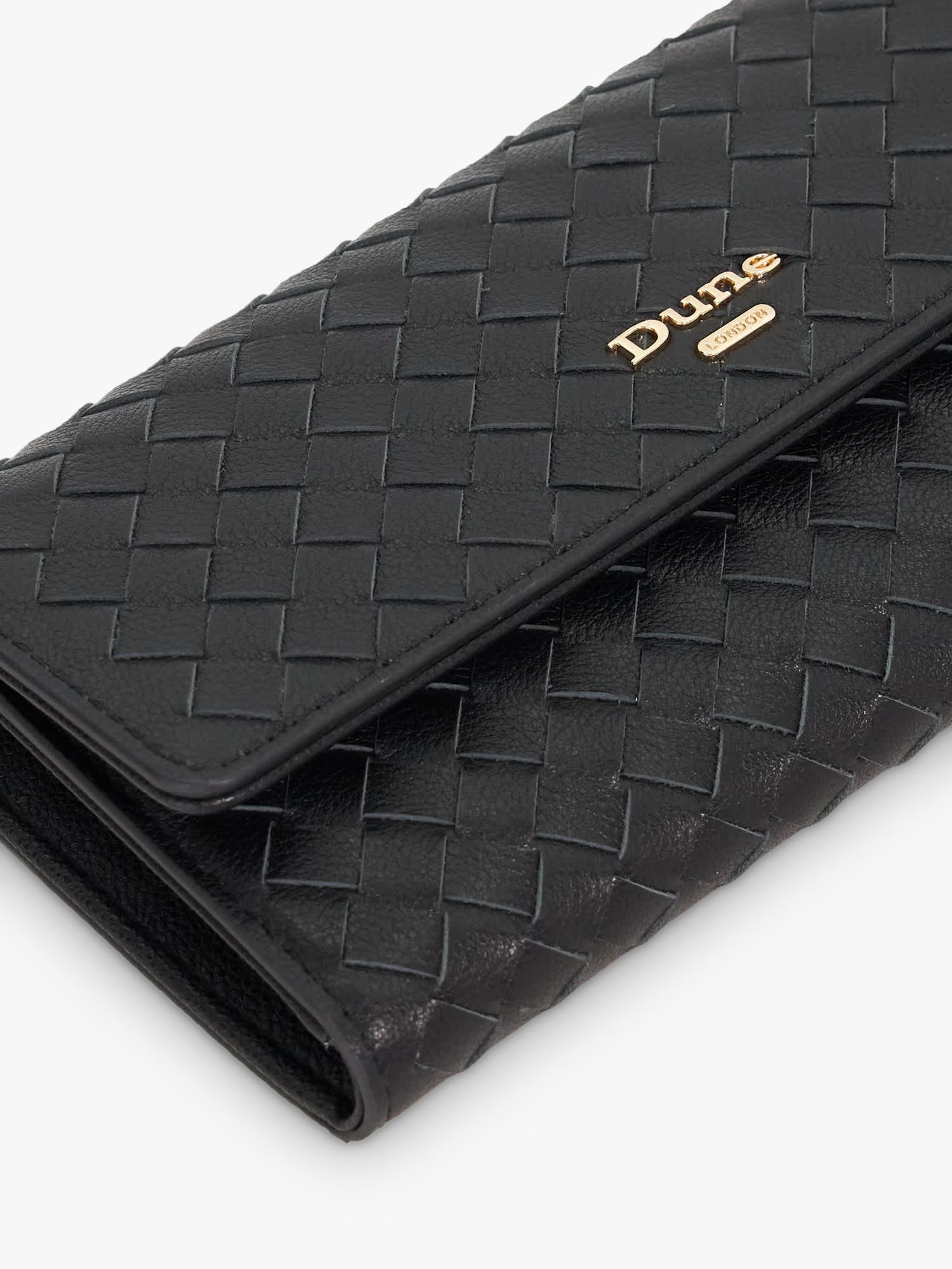 Dune London woven leather purse black - British product