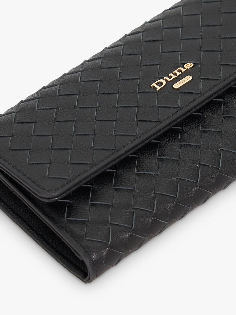 Dune London woven leather purse black - British product