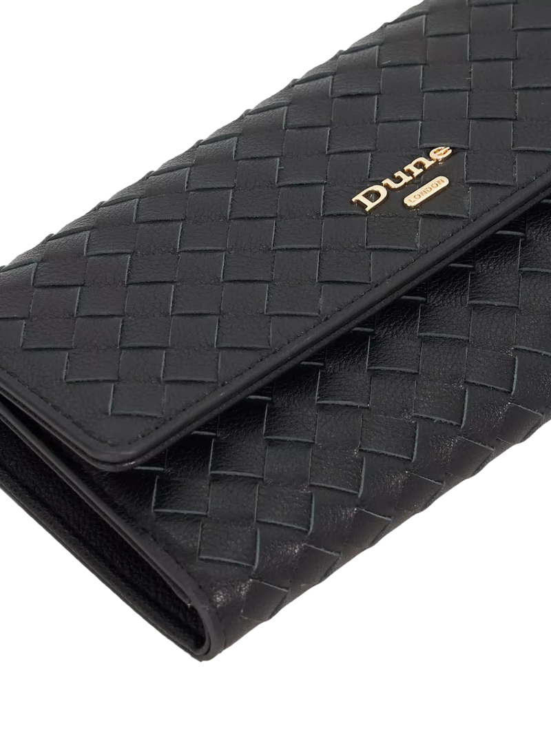 Dune London woven leather purse black - British product