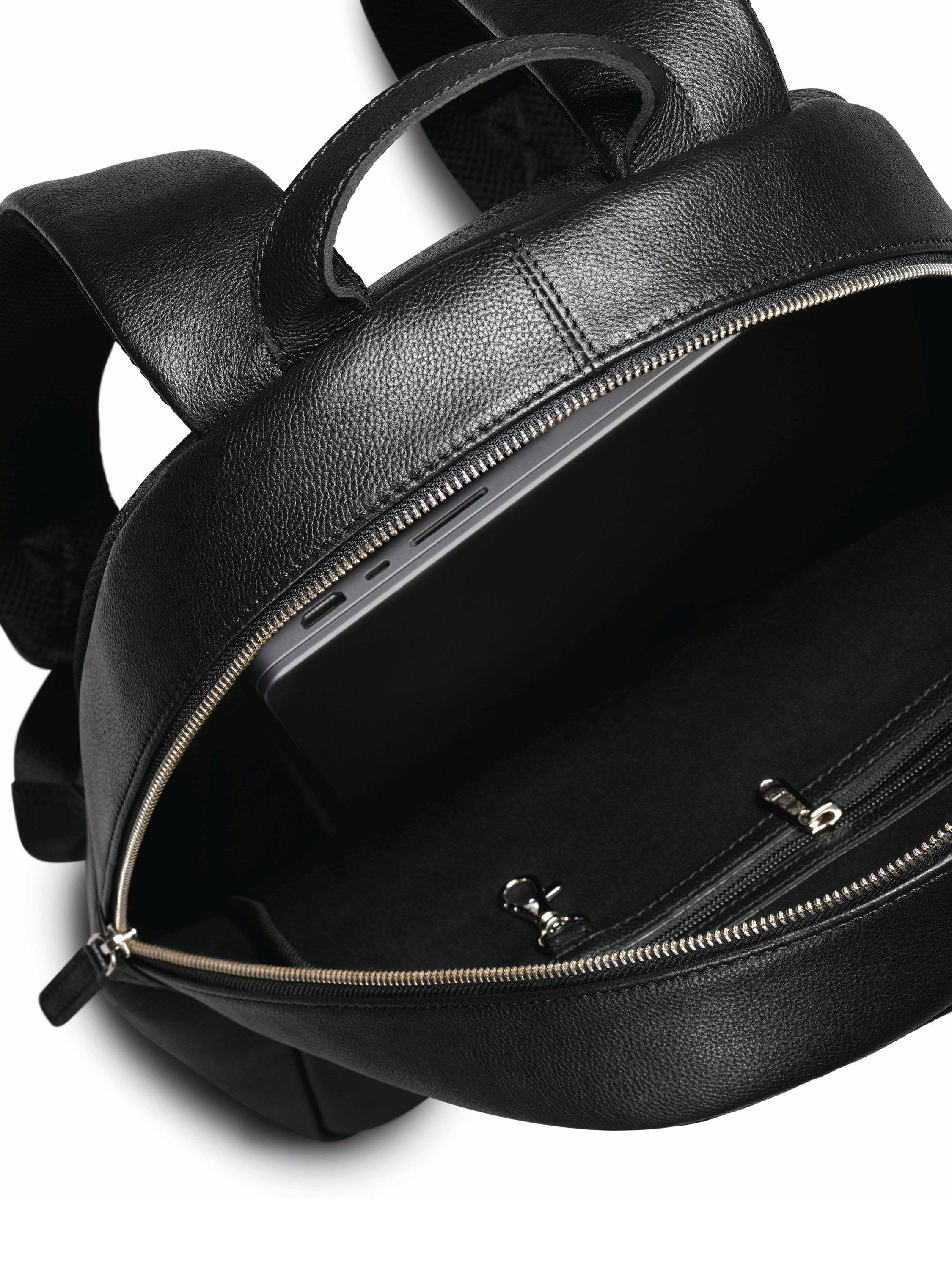 Charles Tyrwhitt grain leather black backpack, imported from the UK