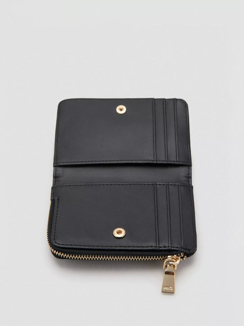 Mango diagonal quilted purse black small, imported from the UK