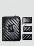 Mango diagonal quilted purse black small, imported from the UK