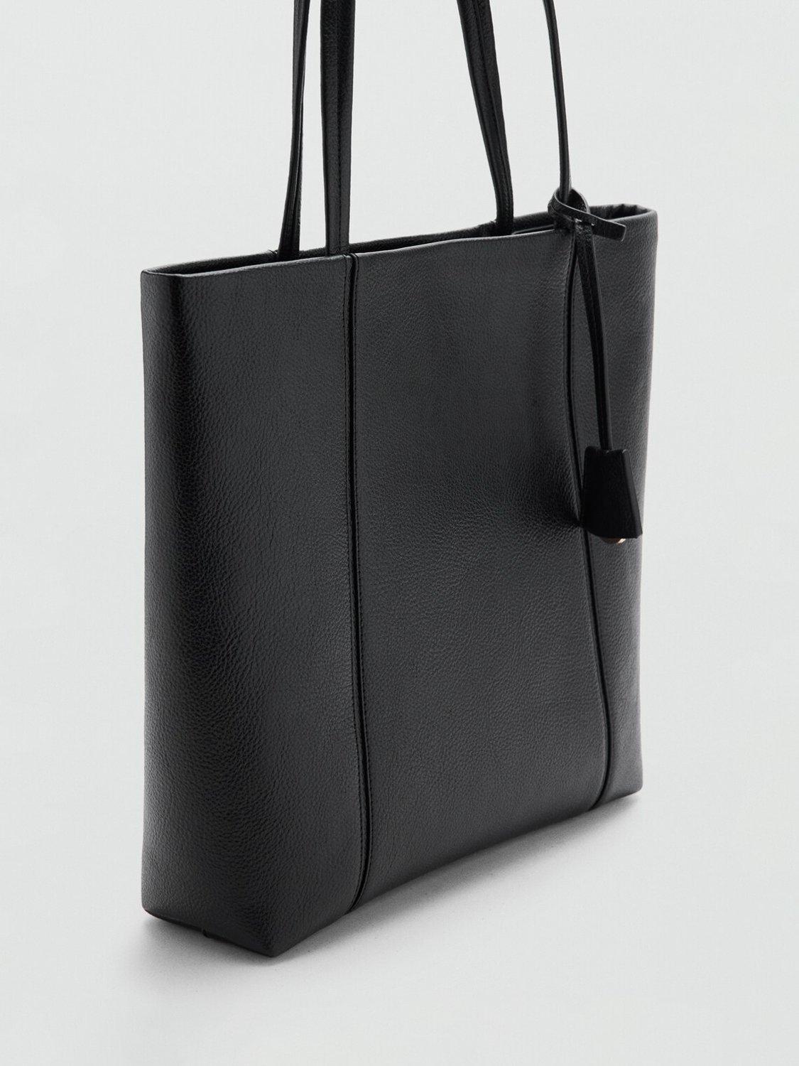 Mango Gracia tote bag black with snap button - British product