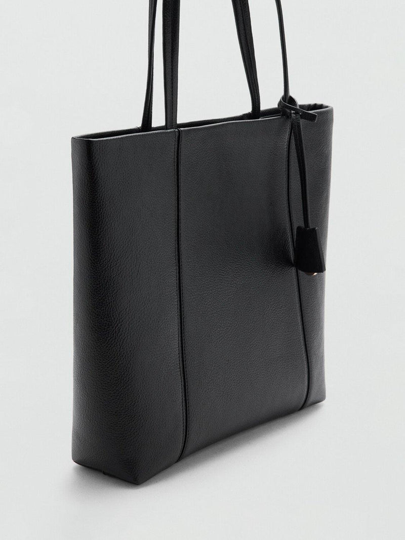 Mango Gracia tote bag black with snap button - British product