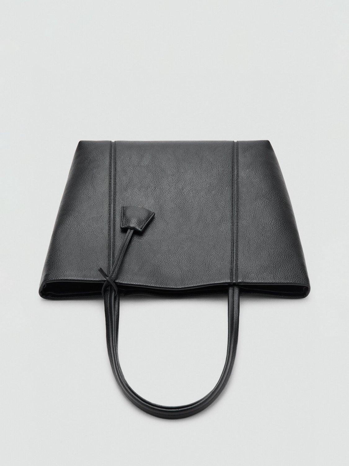 Mango Gracia tote bag black with snap button - British product