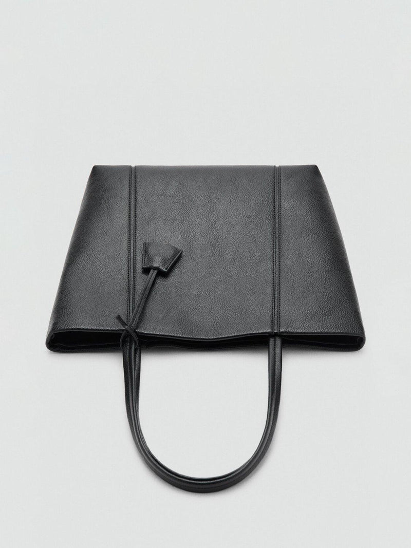 Mango Gracia tote bag black with snap button - British product