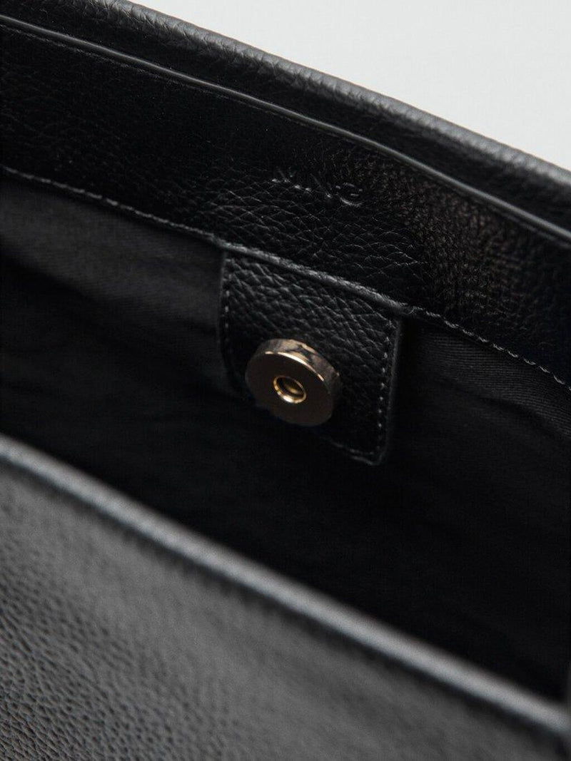 Mango Gracia tote bag black with snap button - British product