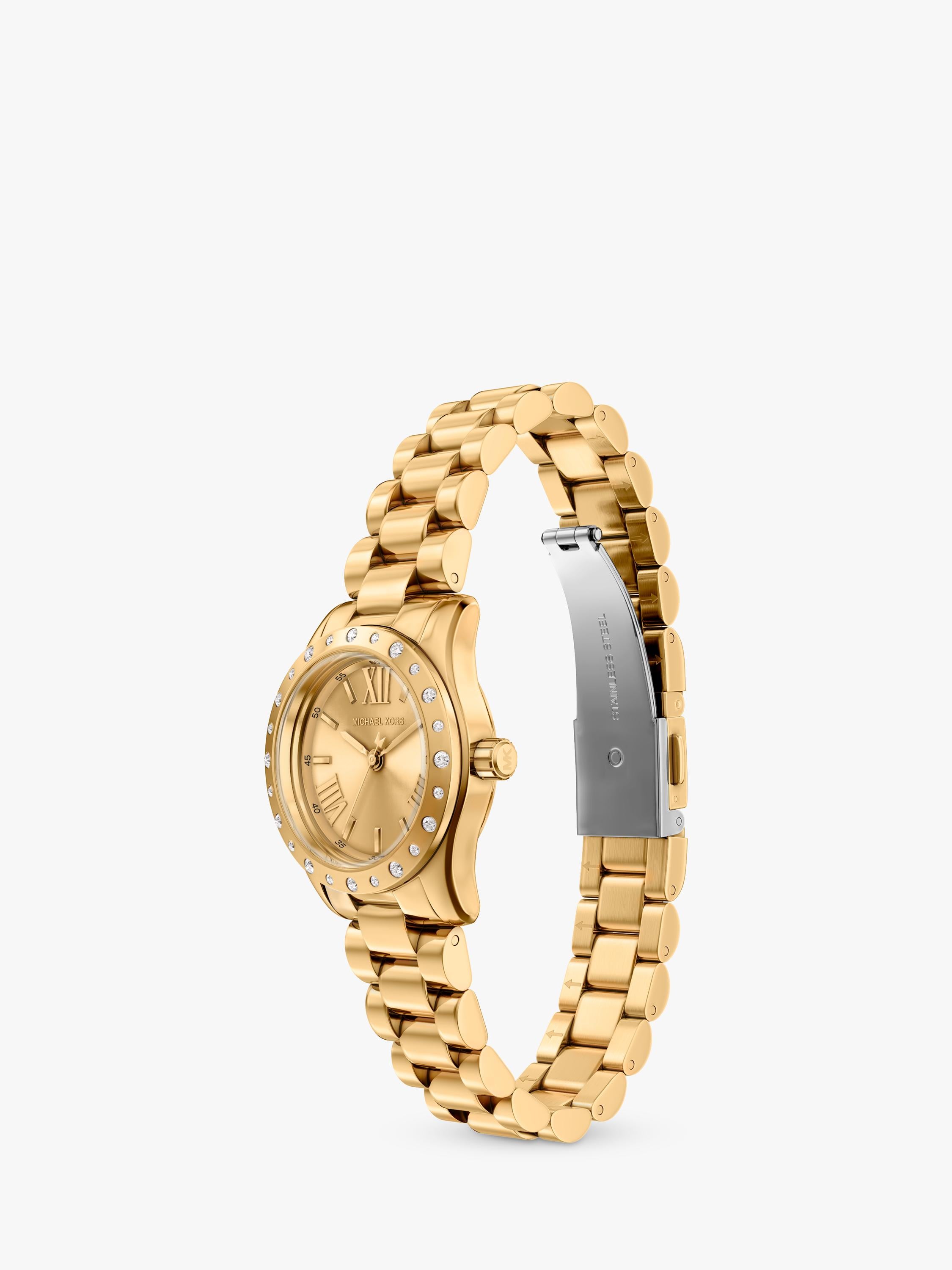 Michael Kors gold-tone watch set with pavé bracelet, UK version