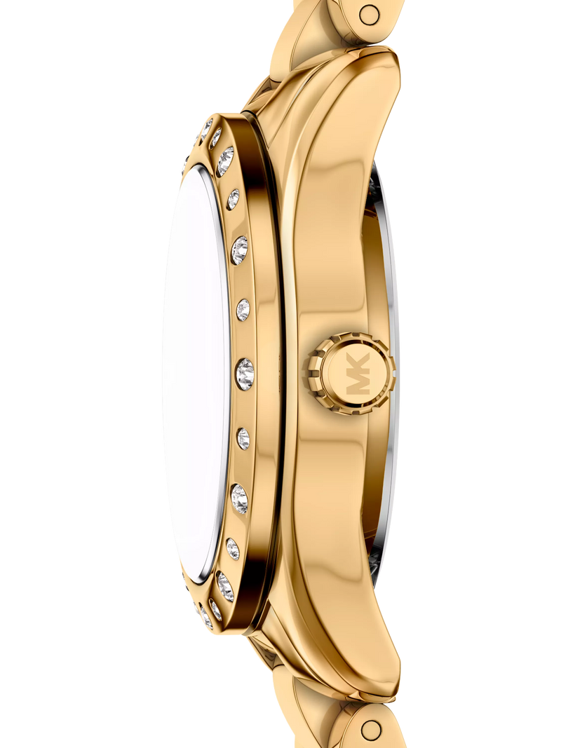 Michael Kors gold-tone watch set with pavé bracelet, UK version